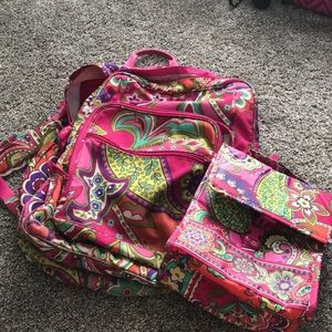 vera bradley backpack and lunchbox set